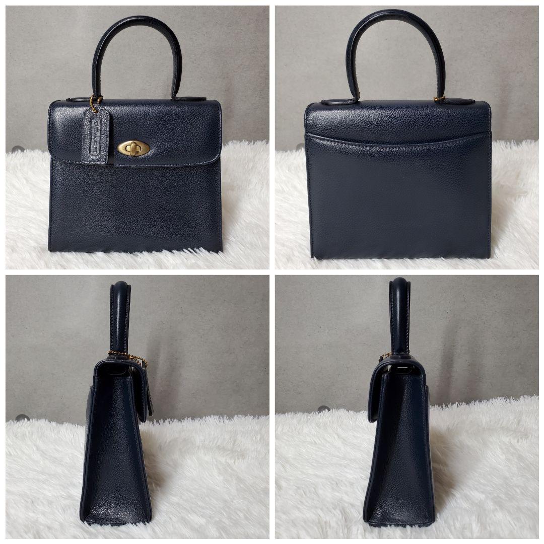 有名な高級ブランド 極美品✨オールドコーチ ショルダーバッグ 紺 2way ターンロック マディソン - ショルダーバッグ