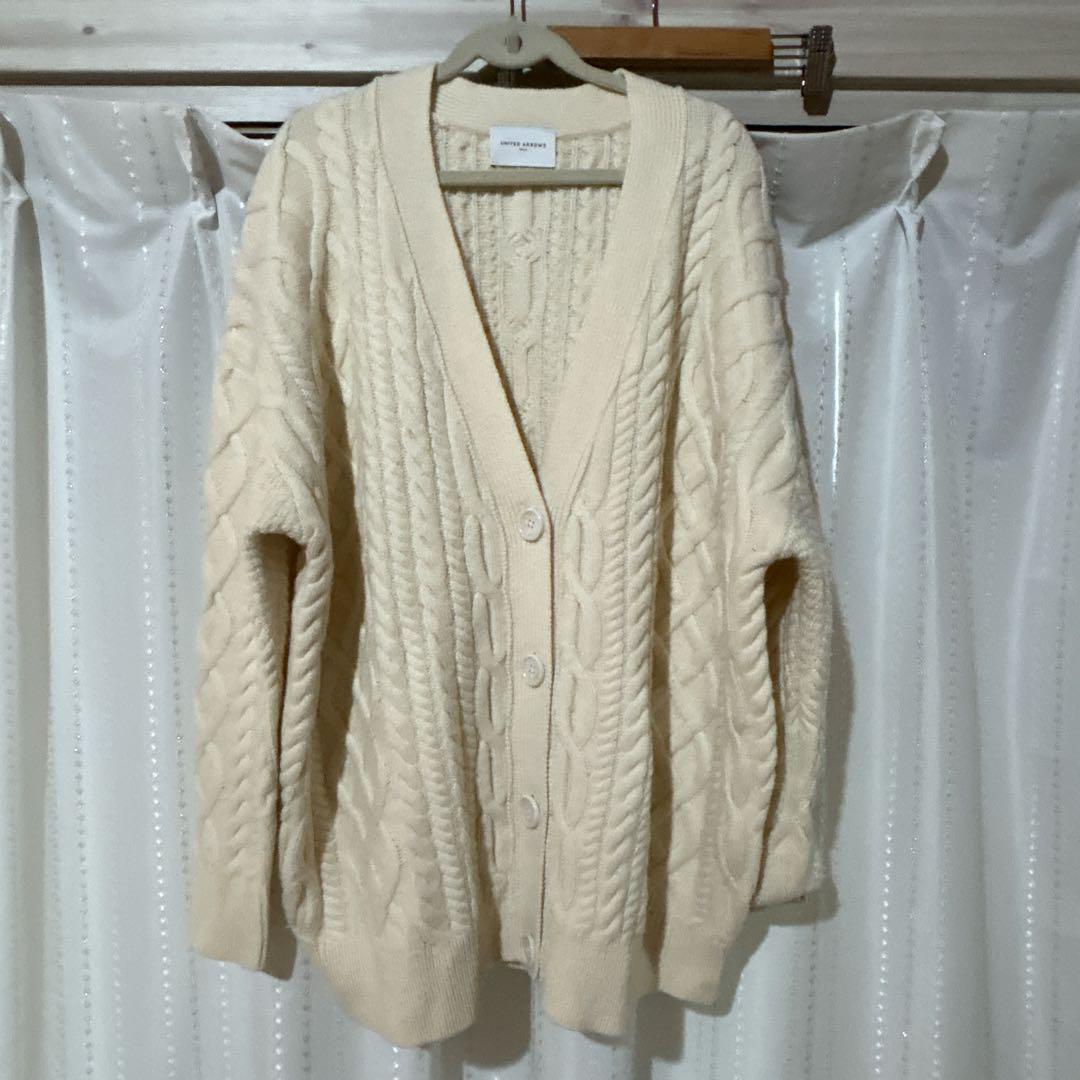 【美品】UNITEDARROWS ケーブルニットカーディガン　定価2.8万