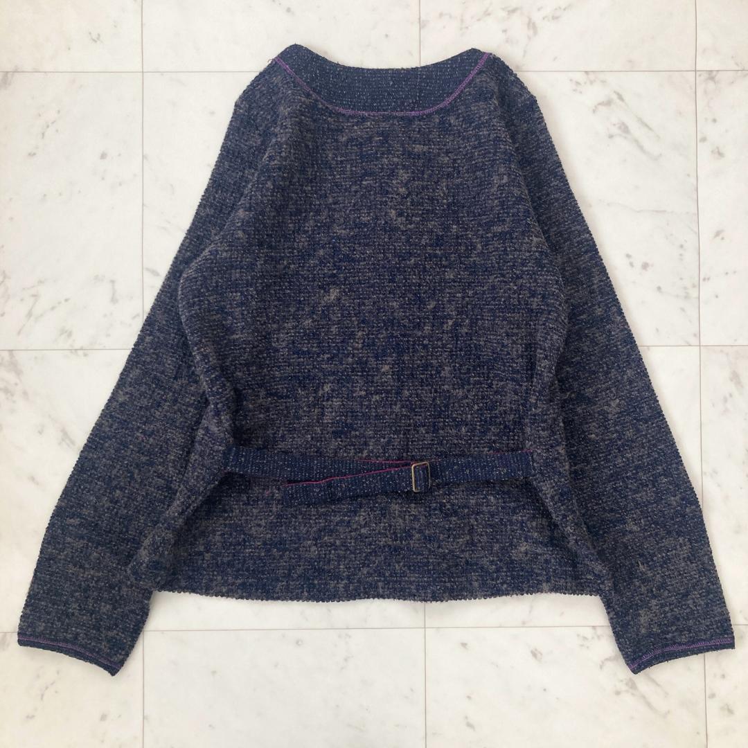 美品 パラスパレス ウールニットジャケット チャコールグレー 美品 パラスパレス ウールニットジャケット チャコールグレー