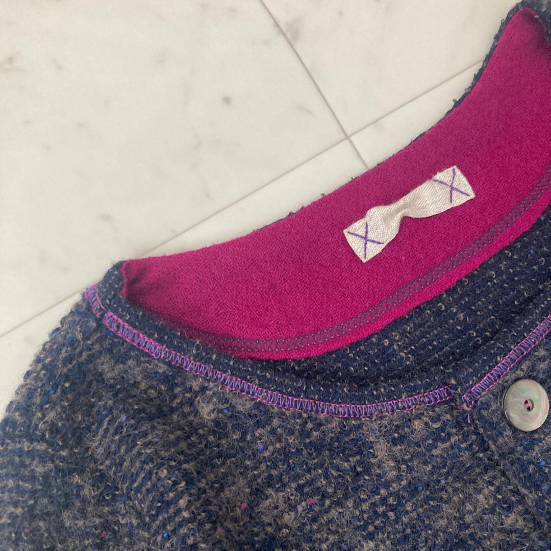 美品 パラスパレス ウールニットジャケット チャコールグレー 美品 パラスパレス ウールニットジャケット チャコールグレー