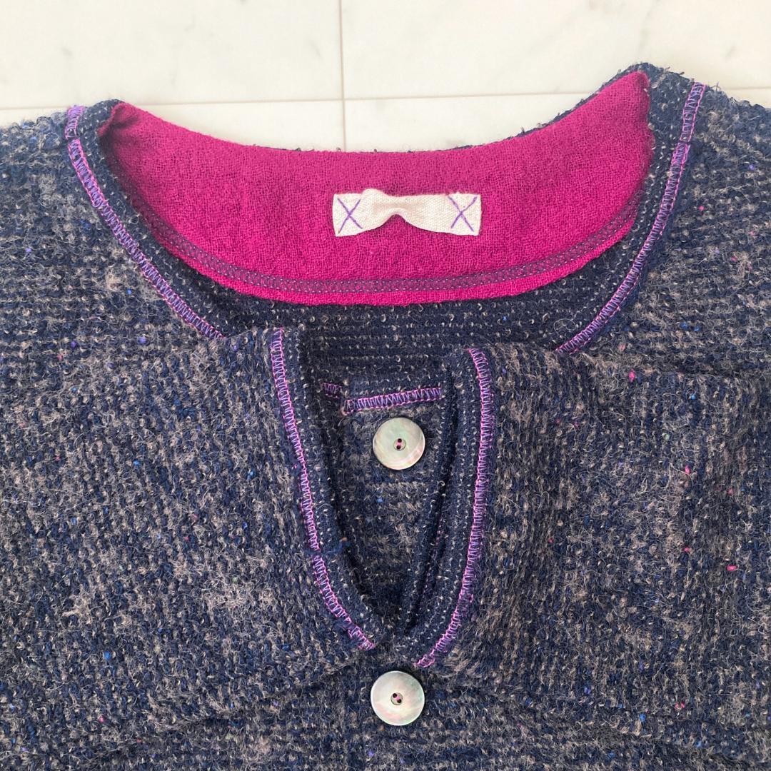 美品 パラスパレス ウールニットジャケット チャコールグレー 美品 パラスパレス ウールニットジャケット チャコールグレー