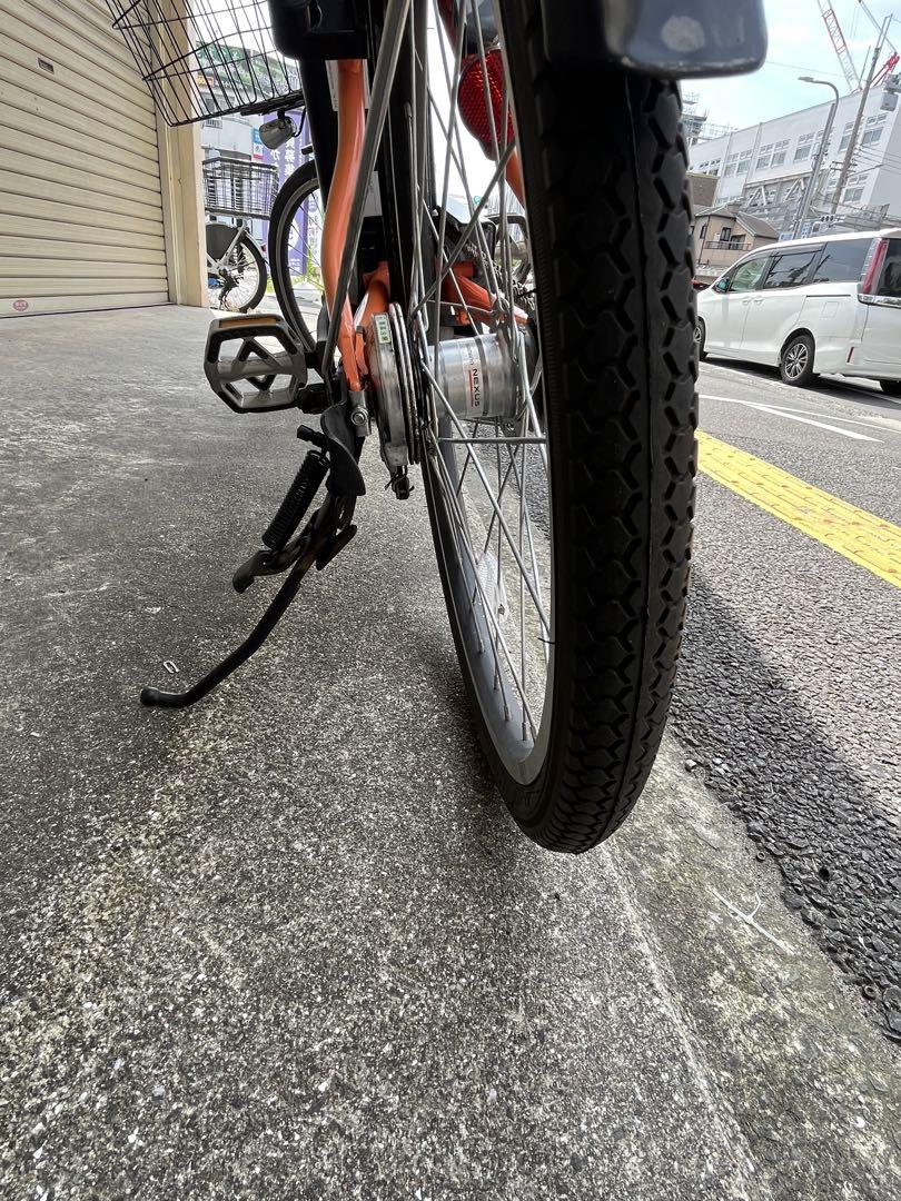 大阪府 ヤマハ 電動アシスト自転車 青 前カゴ付き バッテリー8.7ah