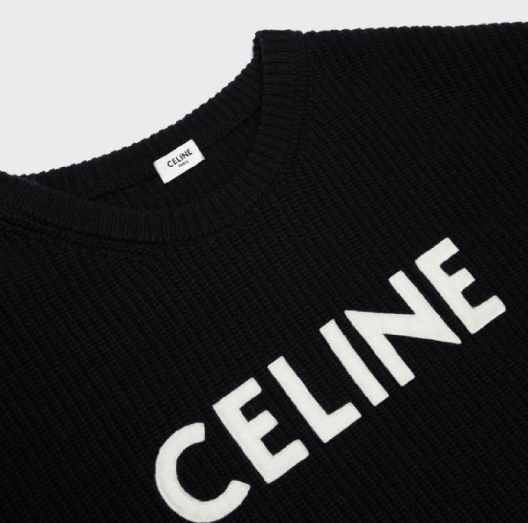 国内即発 CELINE オーバーサイズ セーター / リブ編みウール CELINE オーバーサイズセーター/リブ編みウール ブラック