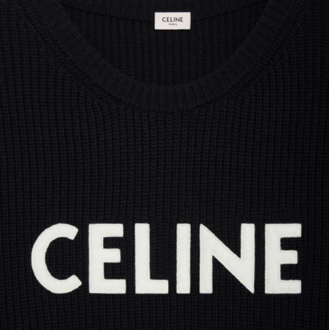 国内即発 CELINE オーバーサイズ セーター / リブ編みウール CELINE オーバーサイズセーター/リブ編みウール ブラック