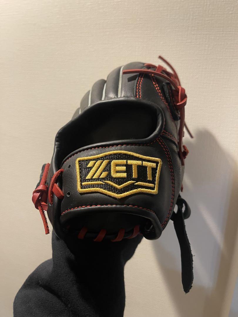 ZETT 軟式グローブ 黒赤