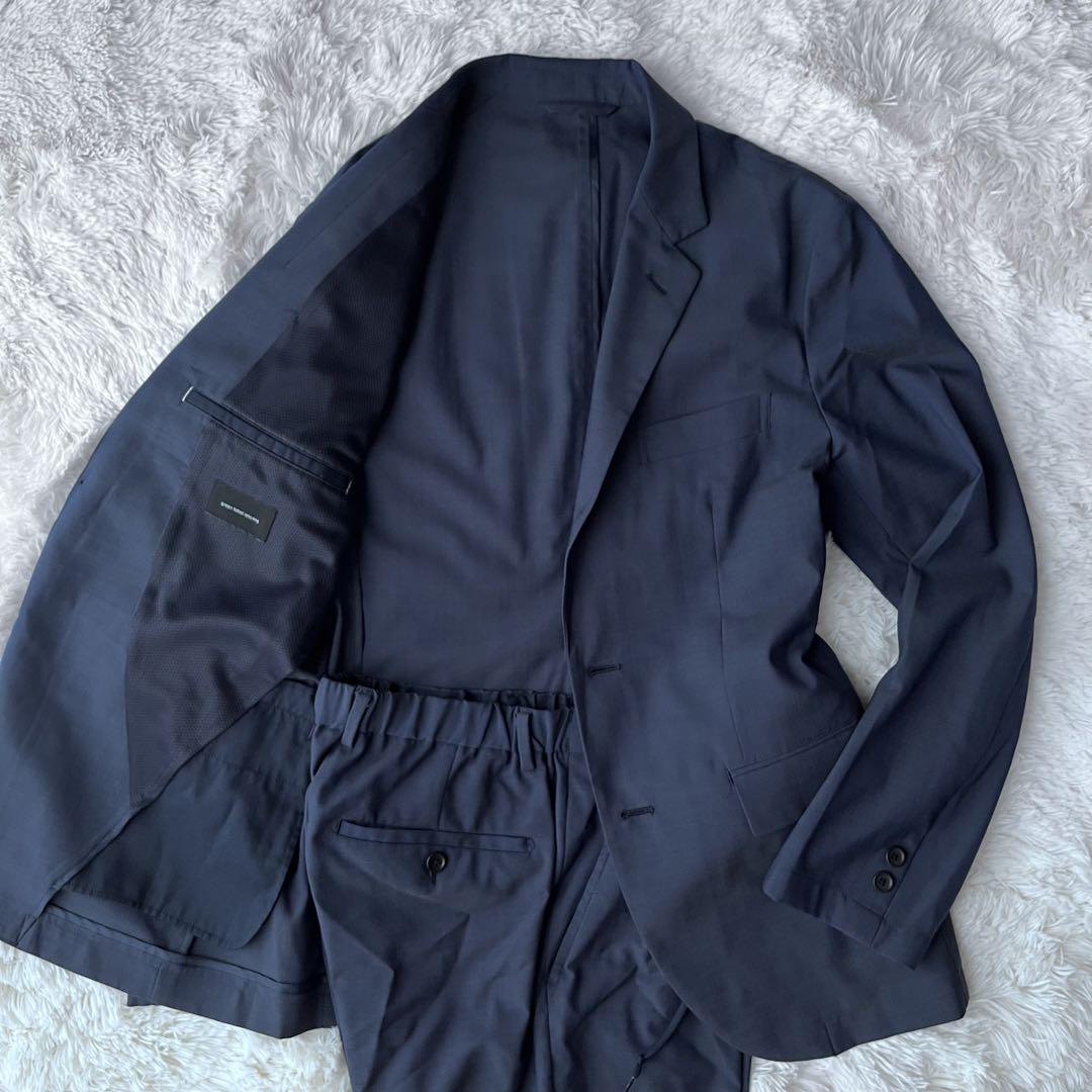美品✨グリーンレーベルリラクシング スーツ ウォッシャブル ストレッチ ネイビー