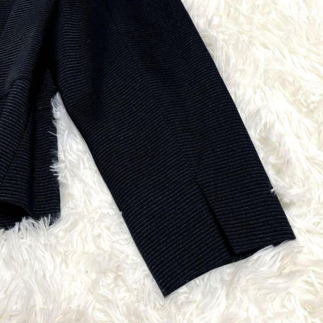 【大きいサイズ2XL】23区　ノーカラージャケット　ネイビー　44