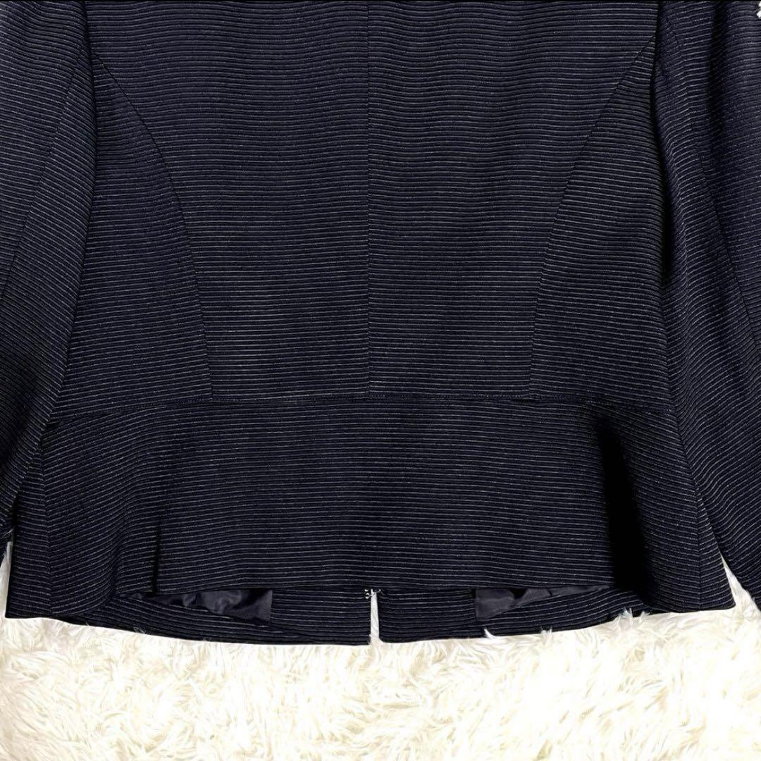 【大きいサイズ2XL】23区　ノーカラージャケット　ネイビー　44