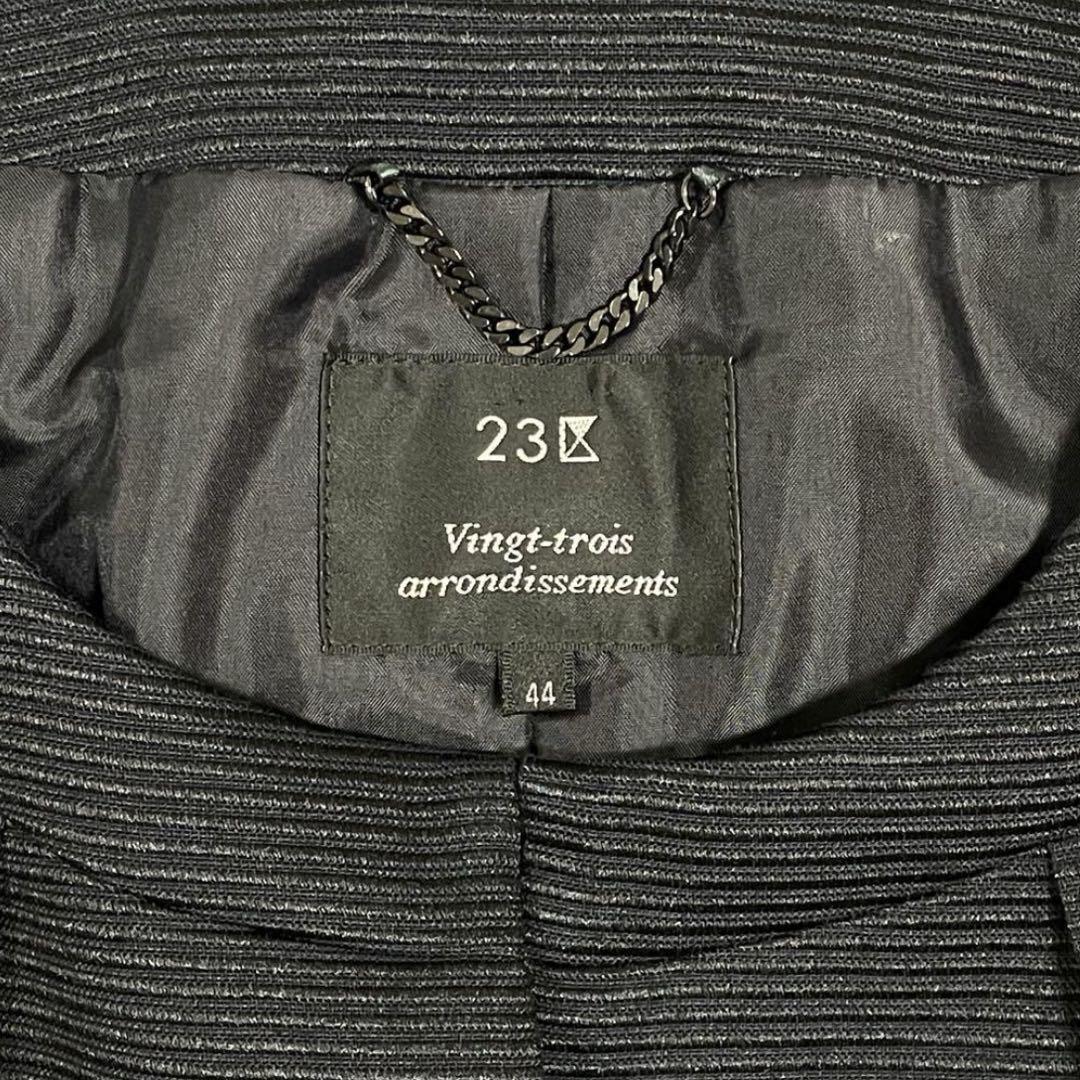 【大きいサイズ2XL】23区　ノーカラージャケット　ネイビー　44