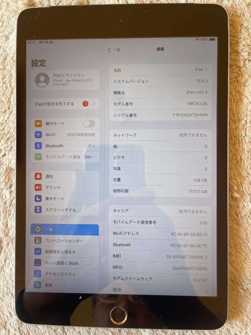 １２８GB A1538wi-fi-cellバッテリー９２％