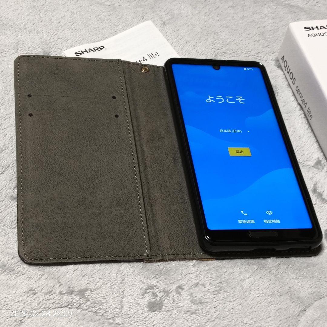 手帳型ケース付きsimフリー AQUOS sense4 lite SH-RM15 手帳型ケース付きsimフリー AQUOS sense4 lite SH-RM15