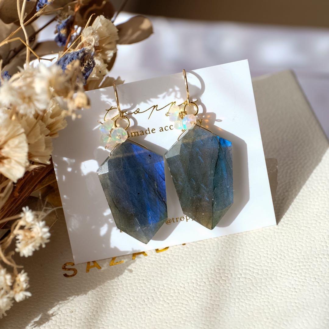 14kgfラブラドライトピアス/イヤリング