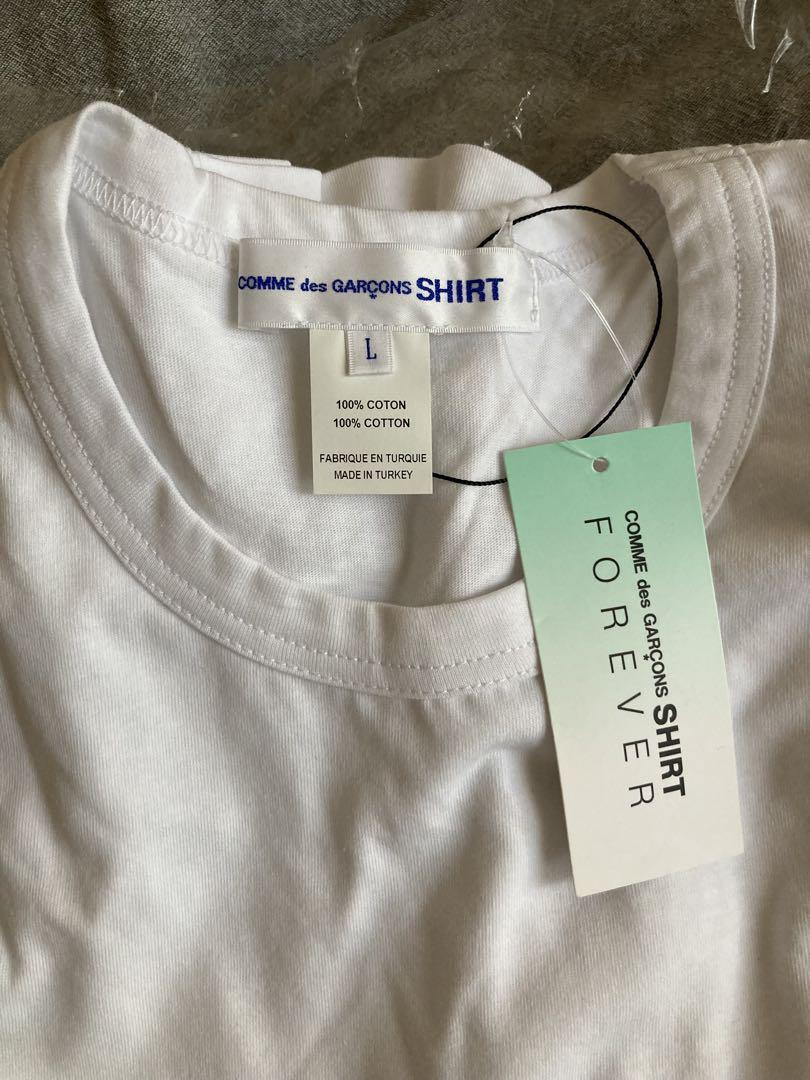 新品未使用 ギャルソンシャツ 白無地 長袖 Tシャツ L 定番 最終値下