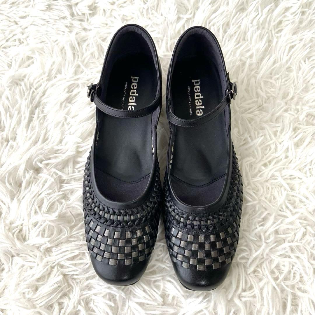 極美品✨ペダラ パンプス ストラップ ブラック グレー メッシュ