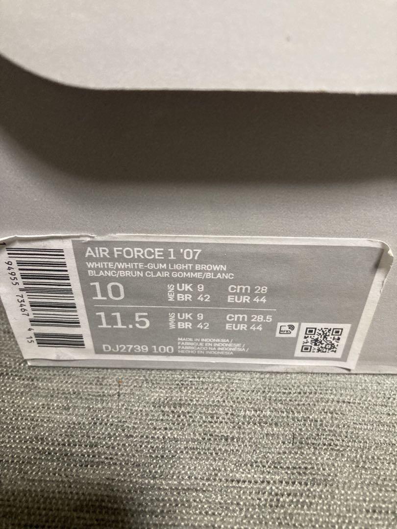 Nike エアフォース1 Low White Gum ガムソール