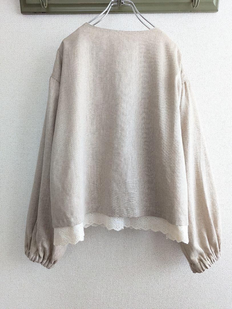 【美品】SamansaMos2×Kazumi 麻レース　リバーシブルジャケット