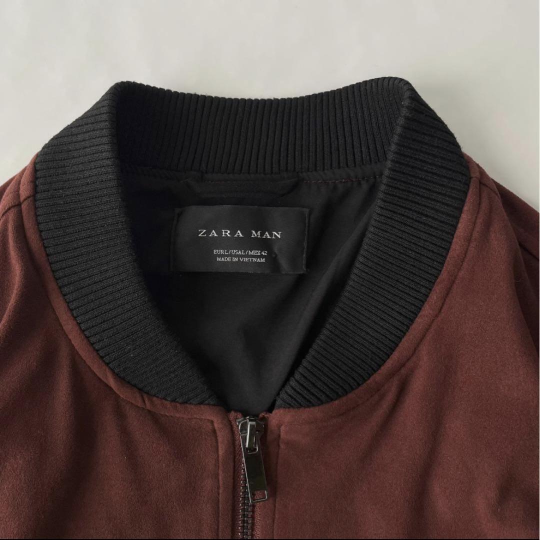 ZARA MAN ジャケット ブルゾン フェイクスエード ワインレッド