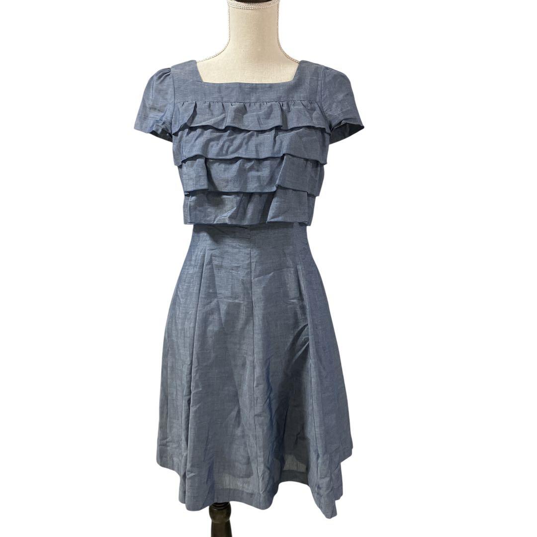 エムズグレイシー 半袖 フリル 膝丈 ワンピース