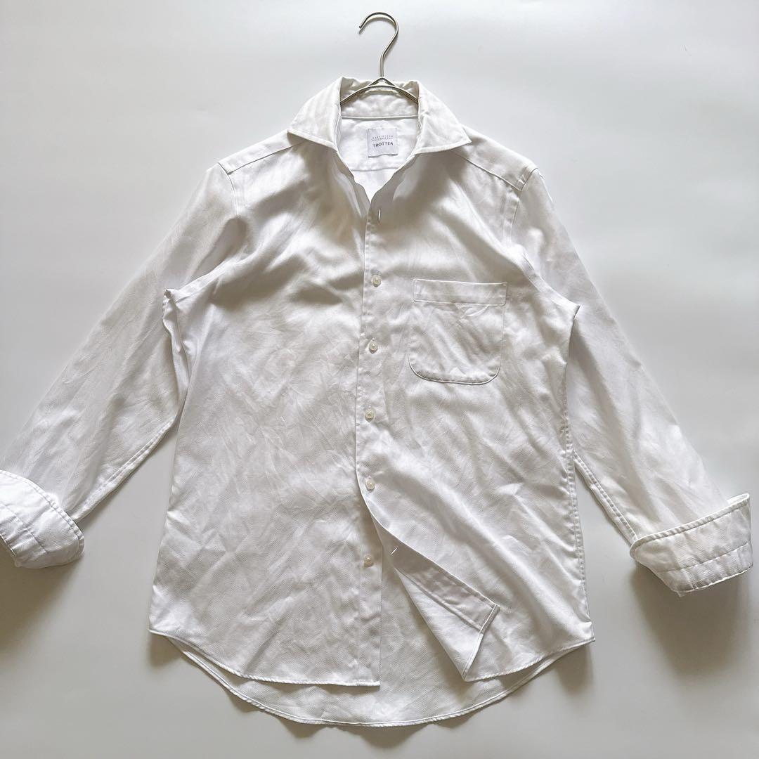 上品✨マッキントッシュ TROTTER ヘリンボーン 白シャツ 38 三陽商会