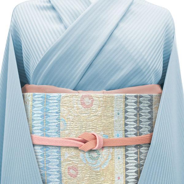 袋帯 京都 西陣 濃グレー 金銀ラメ糸 薔薇 バラ 横段文 新古品
