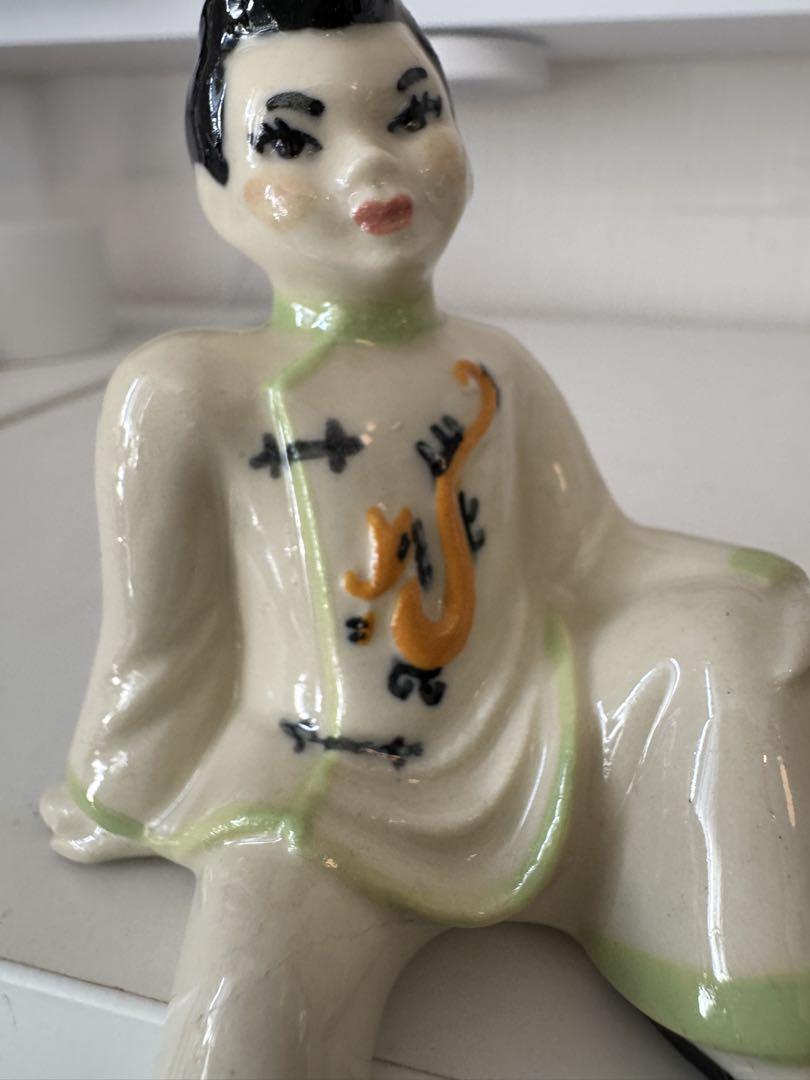 陶器製 男女 置物