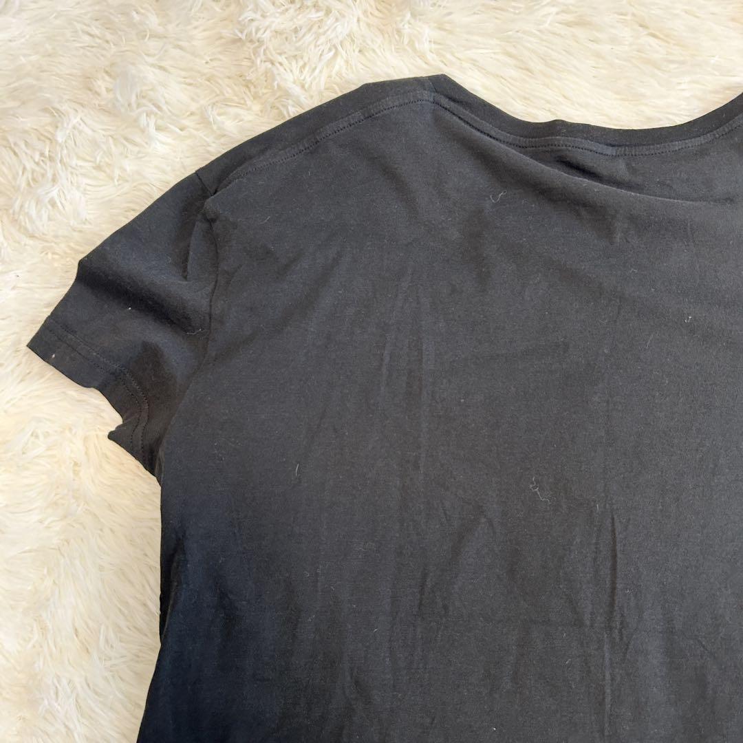 美品✨セリーヌ　CELINE Tシャツ　ロゴT 半袖　カットソー　黒色　ブラック