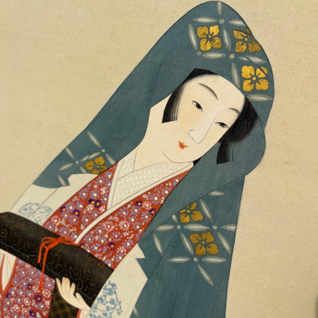 昭和レトロ 日本画 美人画 二曲屏風 白洋 落款あり 衝立 日本画家 白洋 印 昭和レトロ 日本画 美人画 二曲屏風 白洋 落款あり 衝立 日本画家 白洋 印