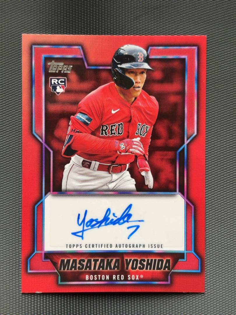 Topps 1 5 ファーストナンバー 吉田正尚 シリアルサインカードやや傷や汚れあり