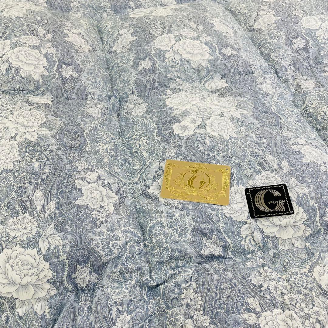 羽毛布団 シングル ポーランド産ホワイトマザーグース 軽量生地 25883ブルー 羽毛布団 シングル ポーランド産ホワイトマザーグース 軽量生地 25883ブルー