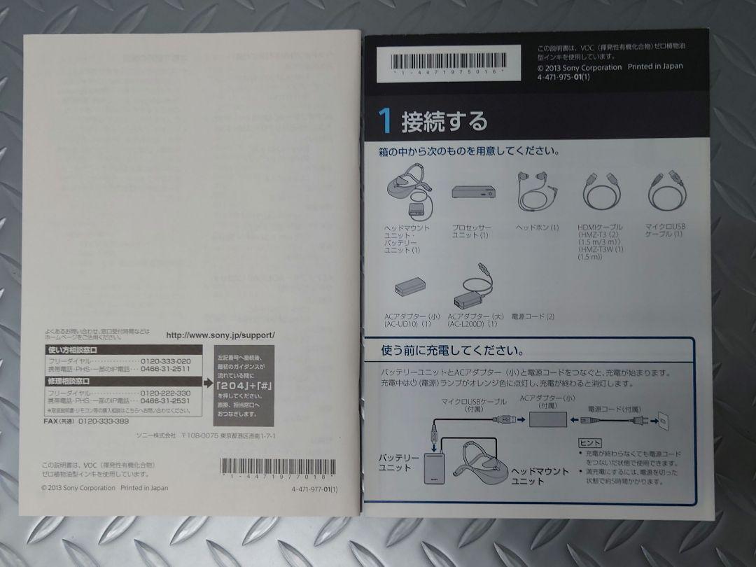 SONY HMZ-T3 ヘッドマウントディスプレイ