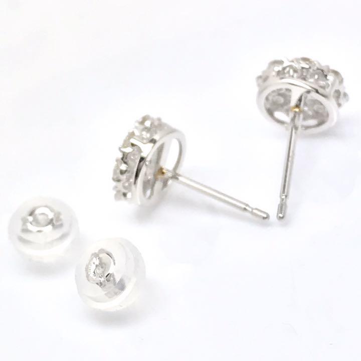 半額 50％OFFの通販 天然ダイヤモンド 計0.50ct フラワーパヴェピアス PT900 アクセサリー