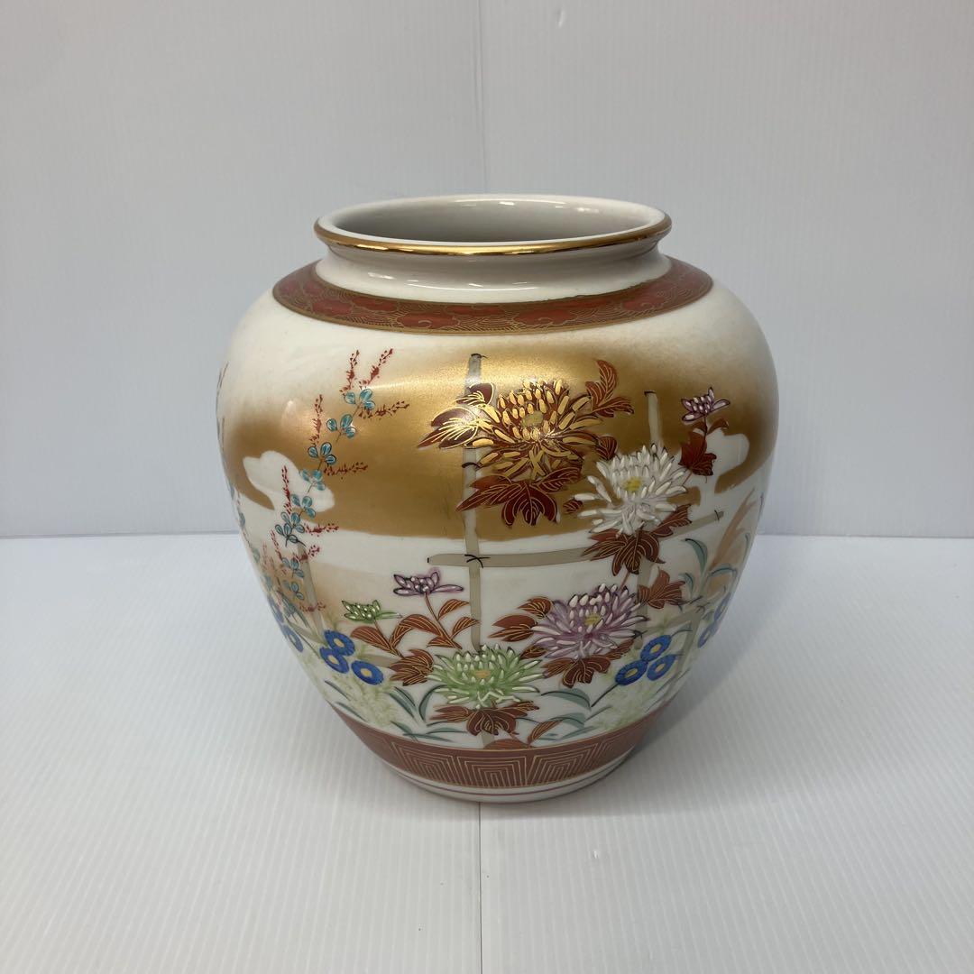 大量入荷 九谷焼】九谷 秀山 花瓶 木箱入り 花器 金彩画 伝統工芸品 工芸品