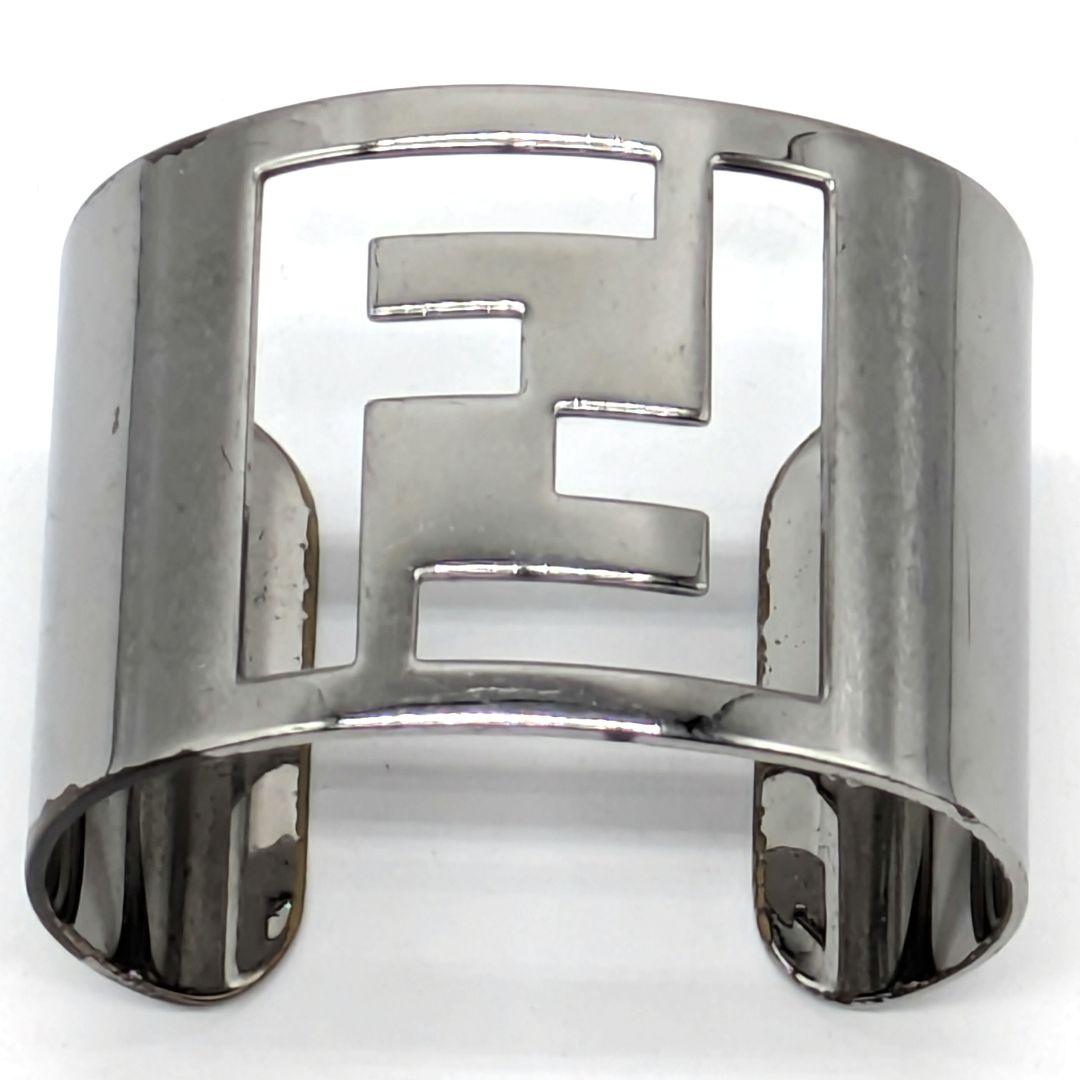 【NEW限定品】 FENDI フェンディ アクセサリー シルバーメッキ バングル FF アクセサリー