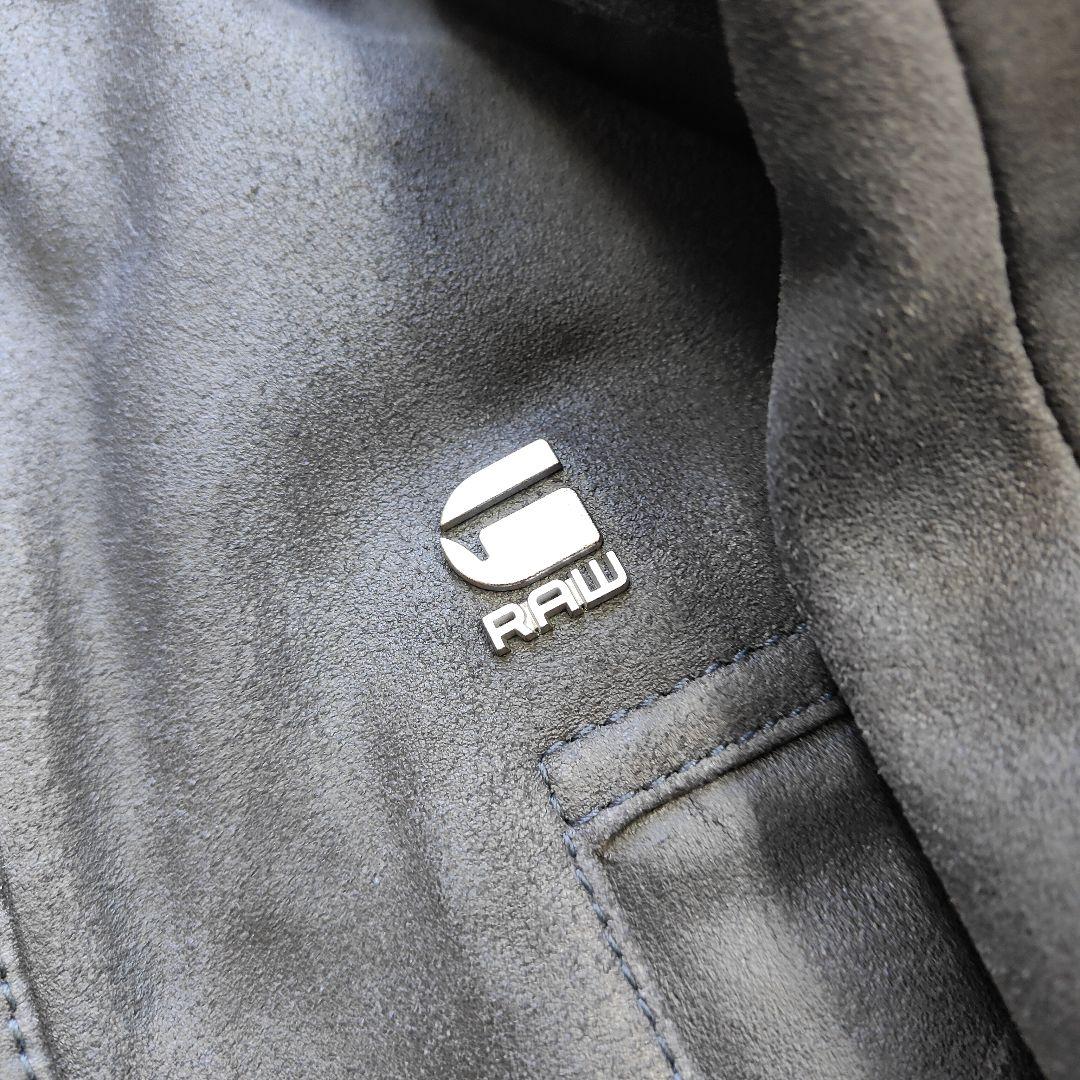 G - Star RAW　リアルレザー　中綿　黒 シングルライダースジャケット