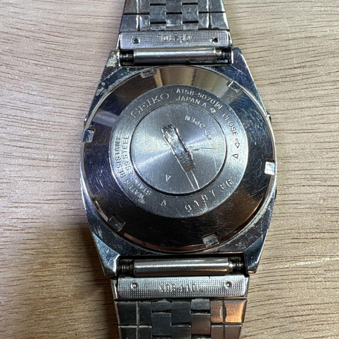 セイコー　SEIKO アラームクロノグラフ腕時計A158-5070 動作品