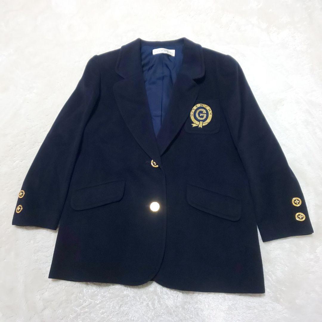 美品/希少サイズ GIVENCHY 紺ブレザー ウールテーラード
