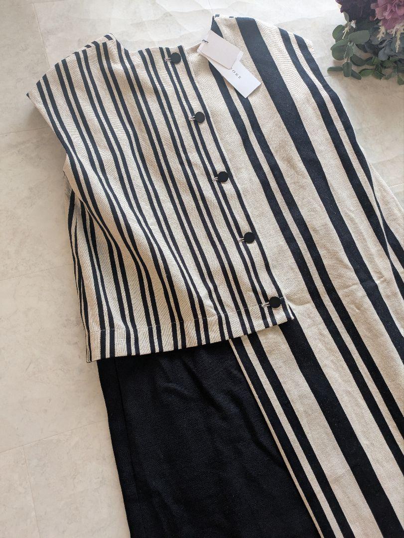 新品未使用　ADORE ストライプ　ノースリーブワンピース　38