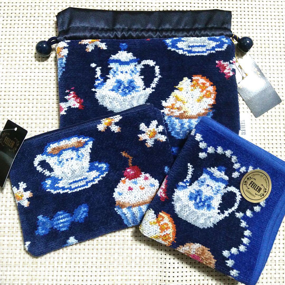 未使用品☆フェイラー☆スウィートトリート☆ハンカチ☆ポーチ☆巾着☆3点セット