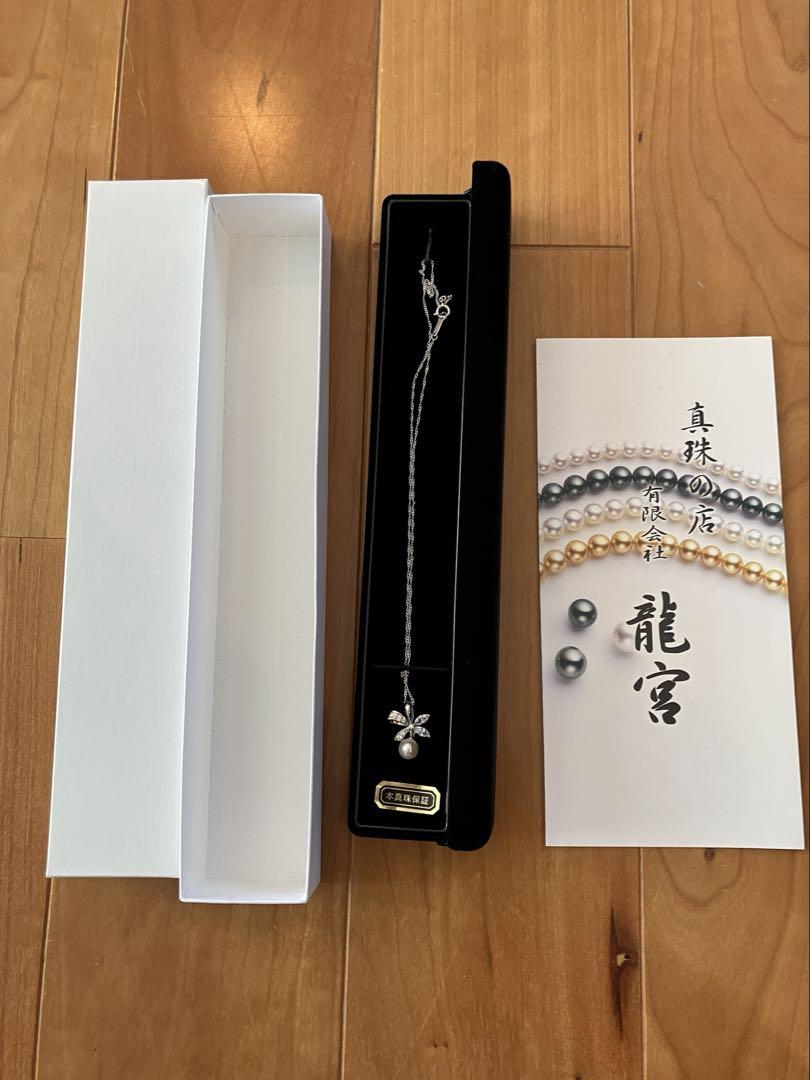 新品未使用　本真珠　ネックレス　リボン　龍宮　伊勢志摩