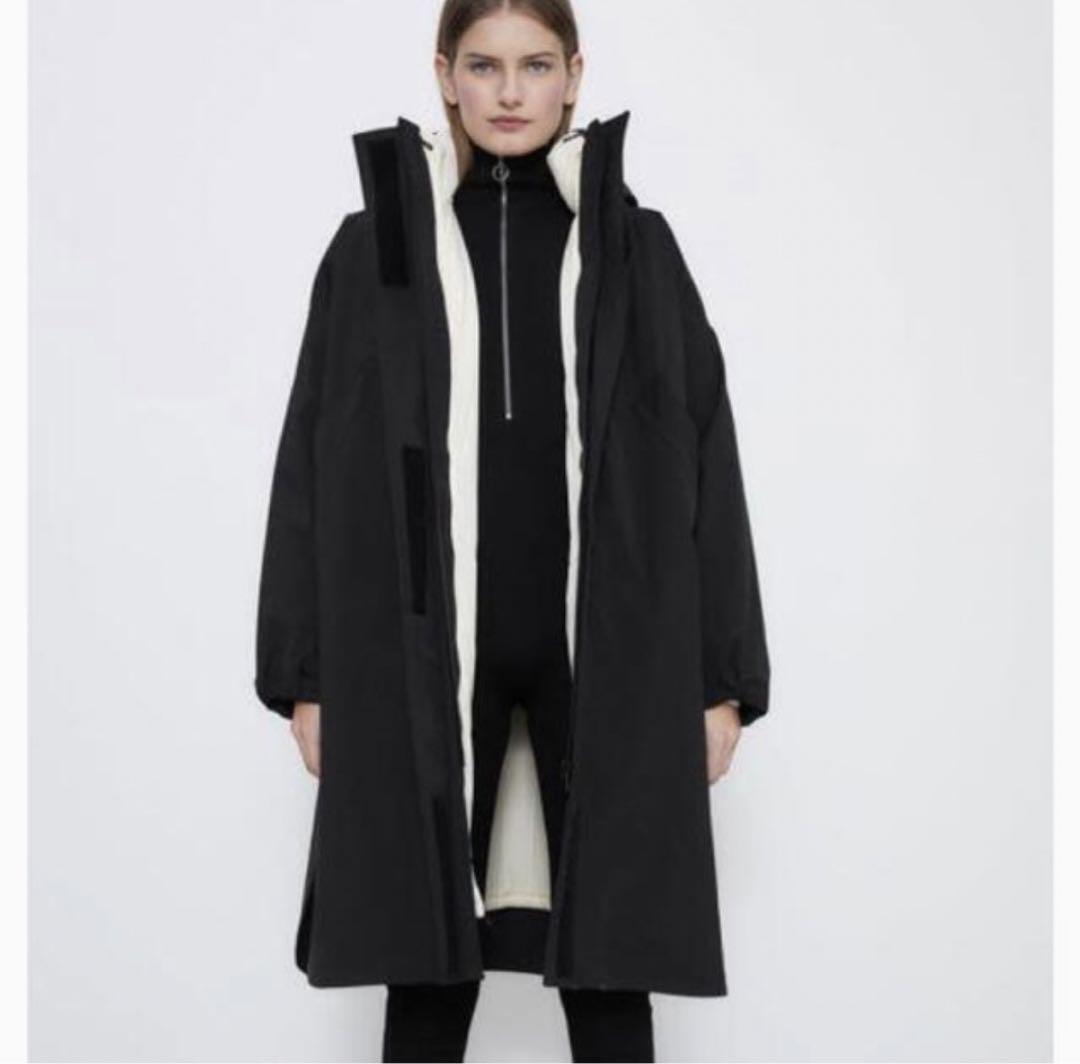 【大人気完売品！】ZARA/2イン1ウォーターリぺレントオーバーサイズパーカ/M