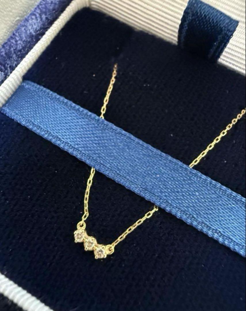 美品】AHKAH アミュレット ネックレス 18K ダイヤ イエロー