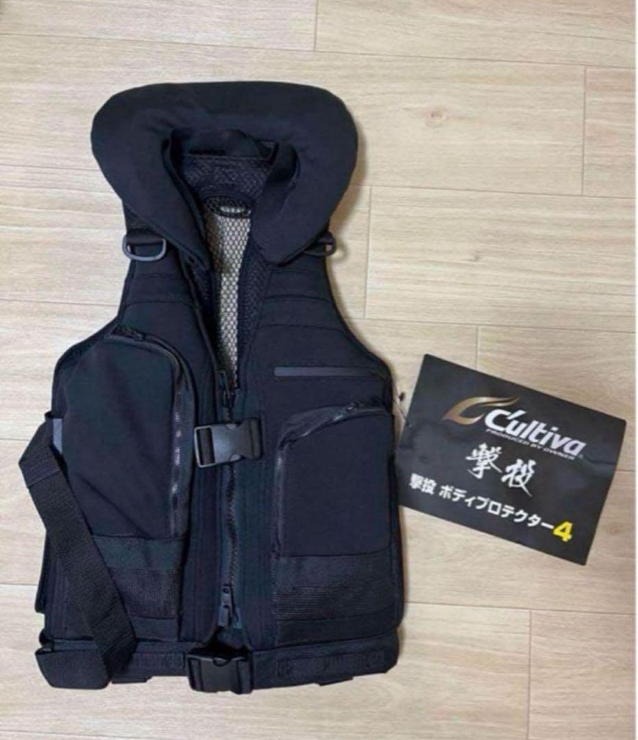【カルティバ】撃投ボディプロテクター4 ロックショアベスト ブラック②