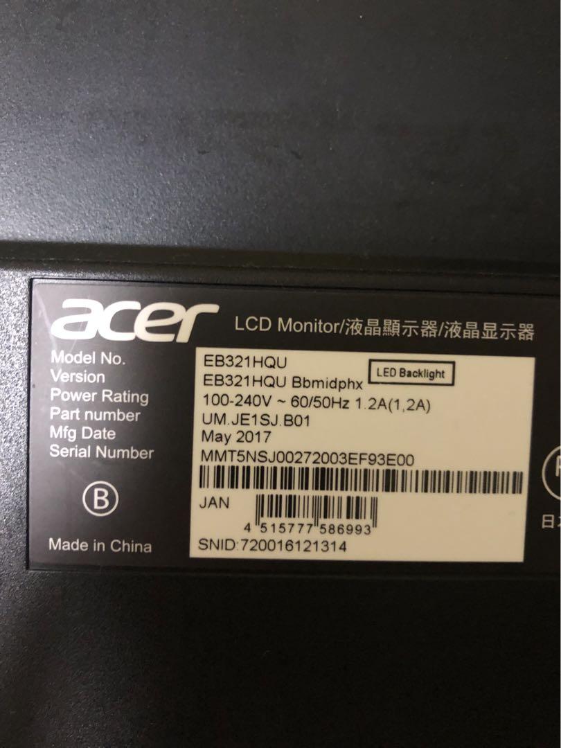 Acer EB321HQUBbmidphx 31.5インチ WQHD