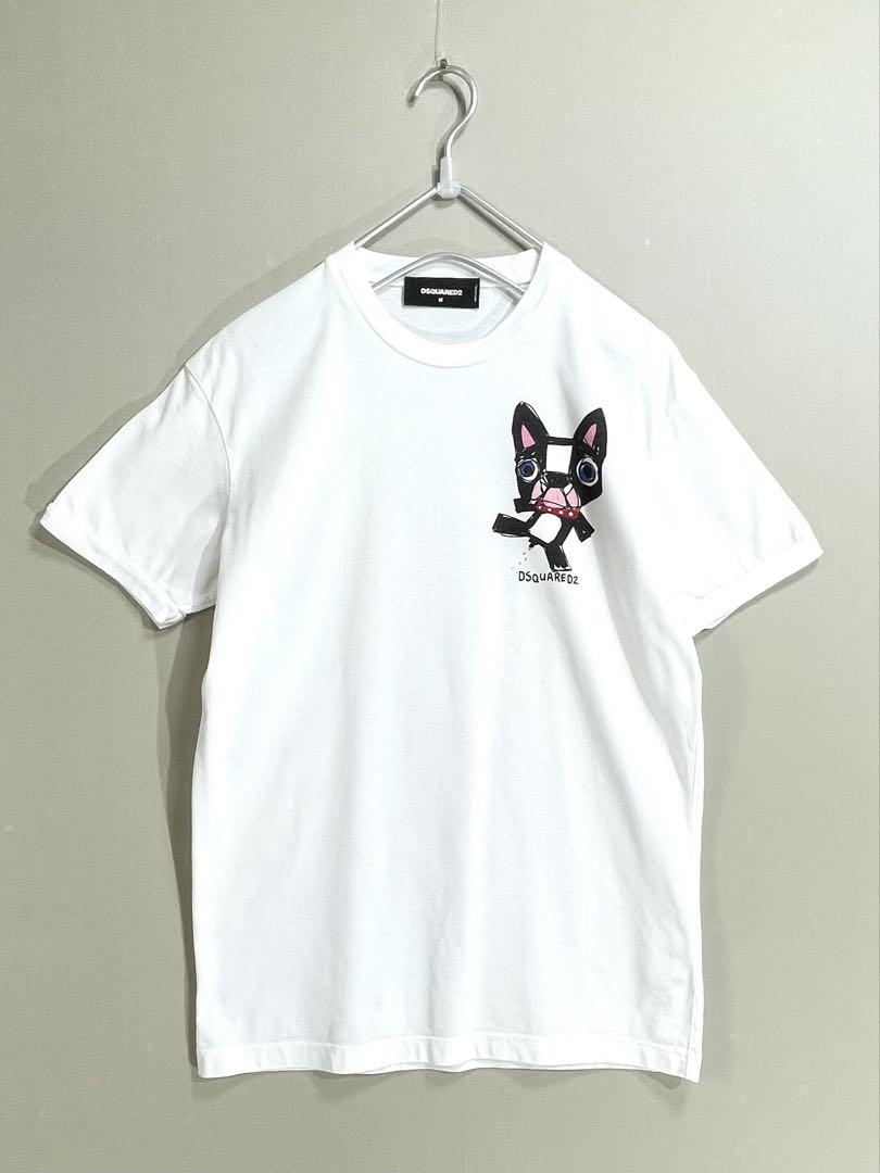 420 イタリア製 DSQUARED2 上質 コットン 犬Tシャツ M表/M-L