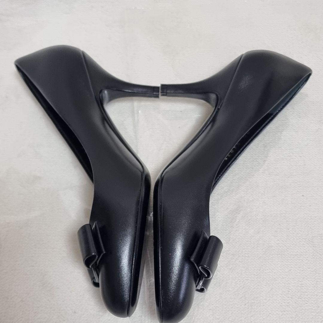 【訳アリ美品】 フェラガモ 22.5㎝ 5 オールブラック パンプス ヴァラ