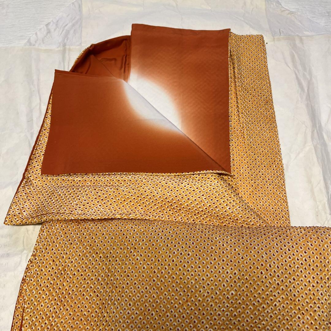 人気商品の再入荷情報をお届け！ b438 しつけ付き 黄色 着物 総絞り 着物・浴衣