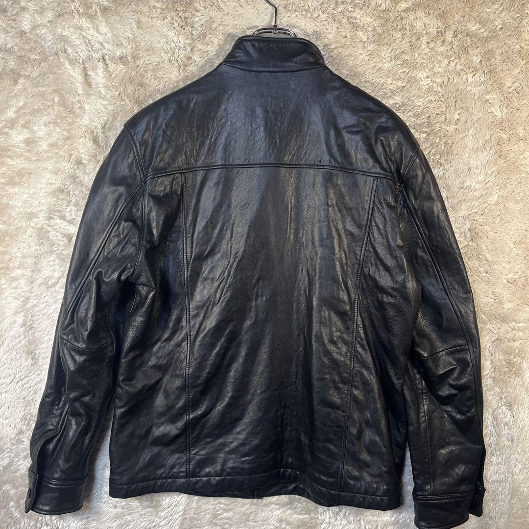fan mecc 黒 ラムレザー　レザーライダースジャケット Lサイズ