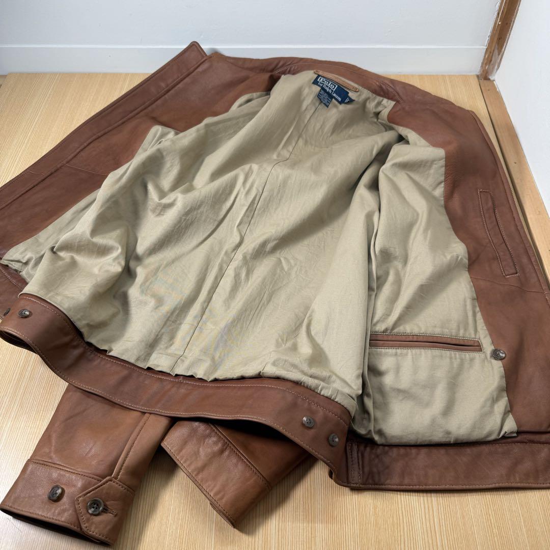 polo ralphlauren ポロ ラルフローレン ラムレザースイングトップ