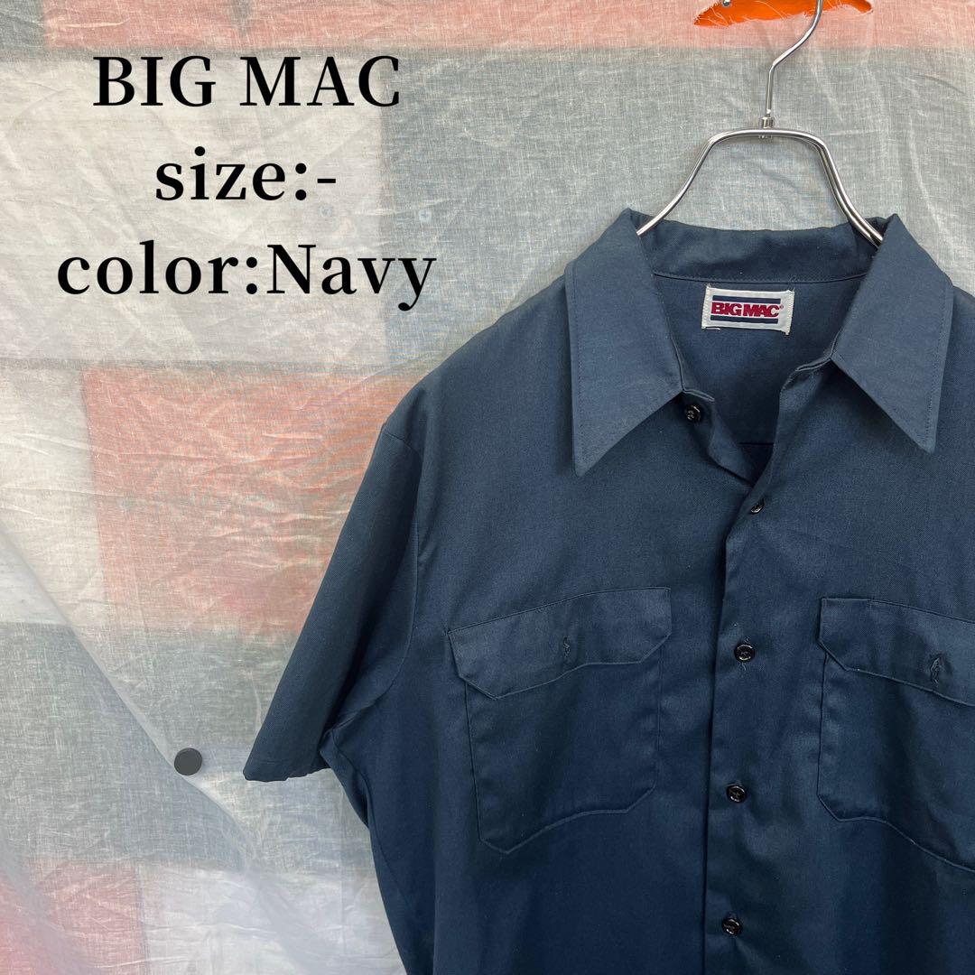 BIG MAC ストアブランド 半袖シャツ アメカジ 古着 ネイビー 70’s