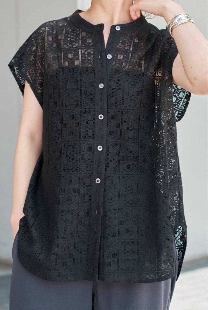 Spick and Span 《WEB追加3》PEレースフレンチスリーブシャツ